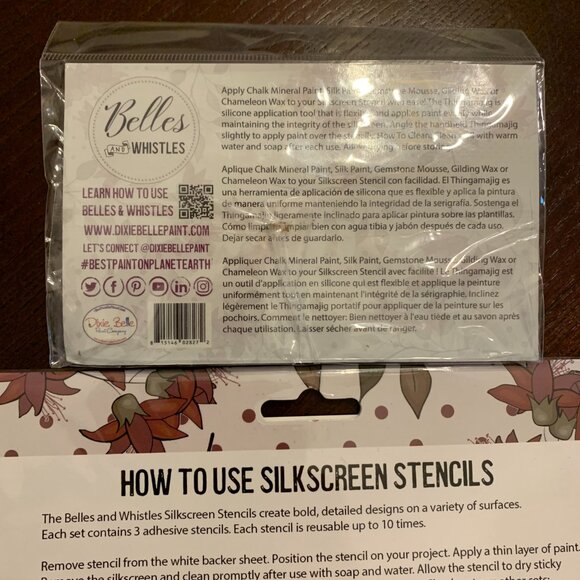 Dixie Belle Silkscreen Stencils Western Boho with Thingamajig Applicator - Picture 5 of 5
